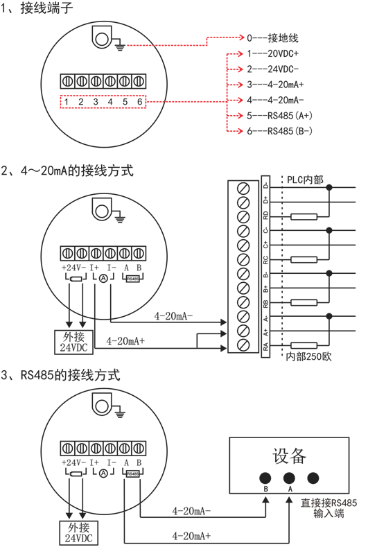 在线密度浓度计接线方式