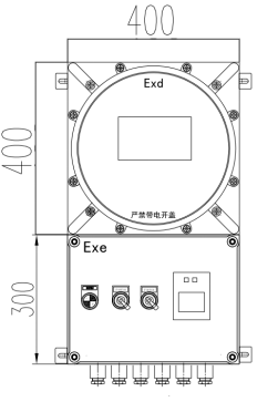 ExdIICT4防爆多功能主机尺寸图（单位：mm