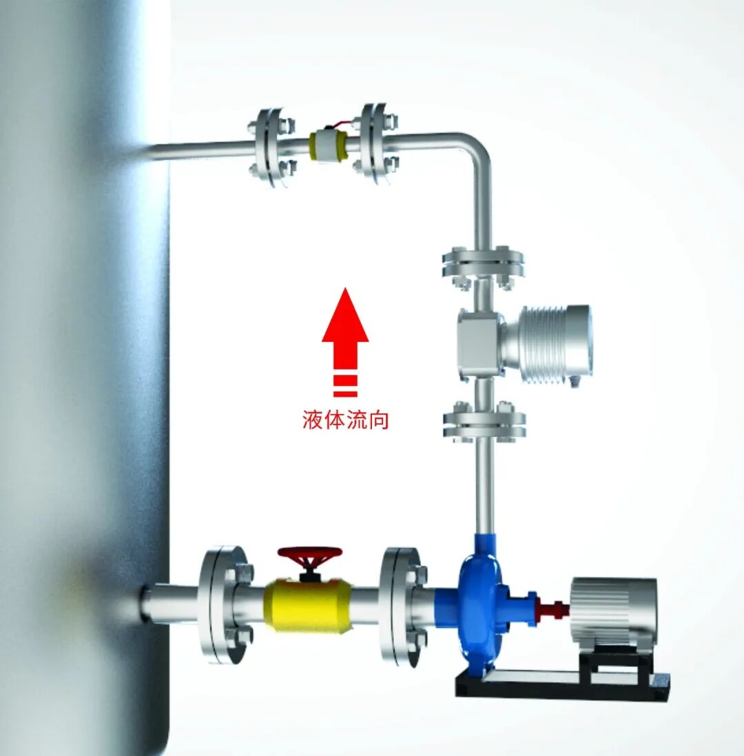 楚一在线折光浓度仪储液罐管路安装示意图