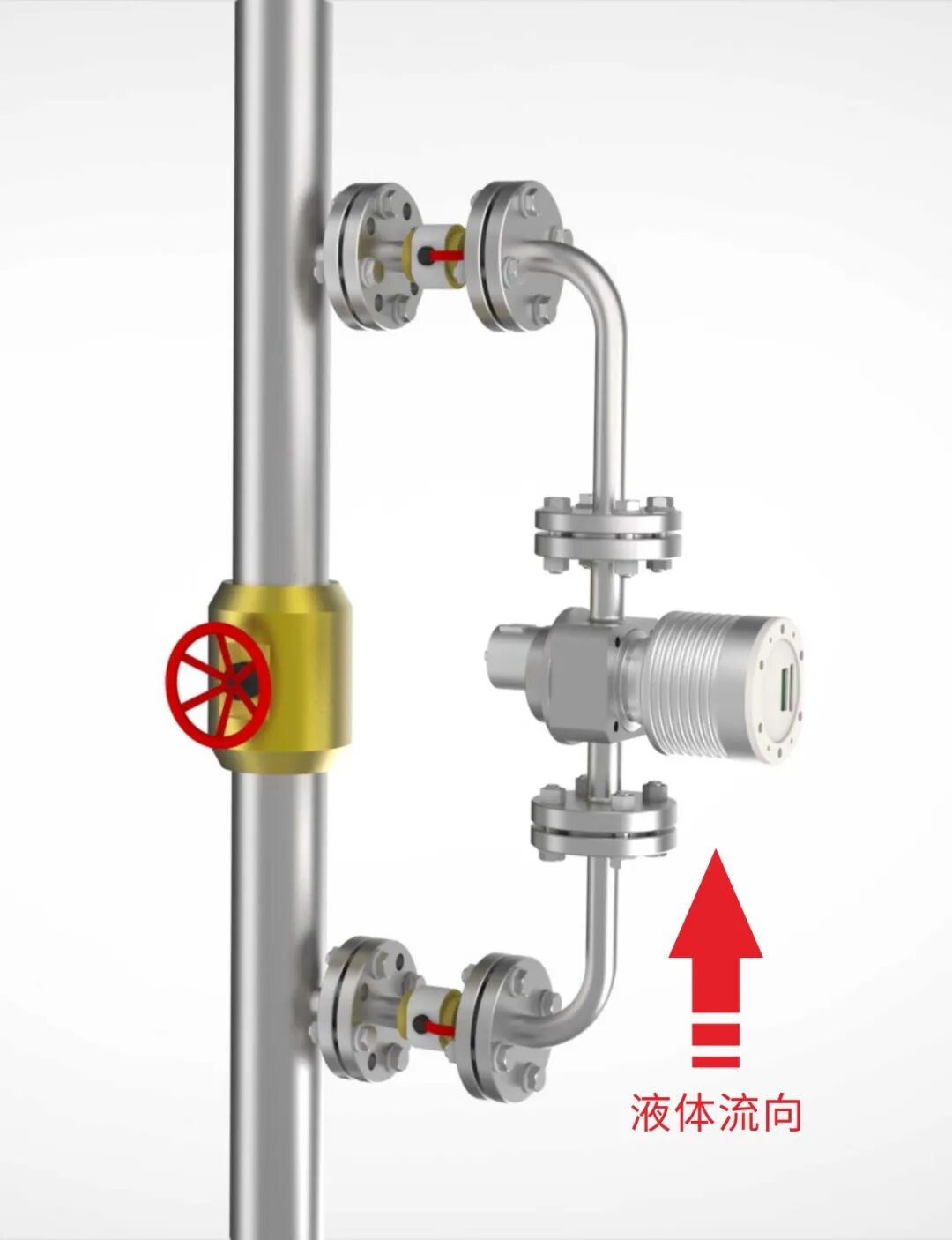 楚一在线折光浓度仪旁通管道安装示意图